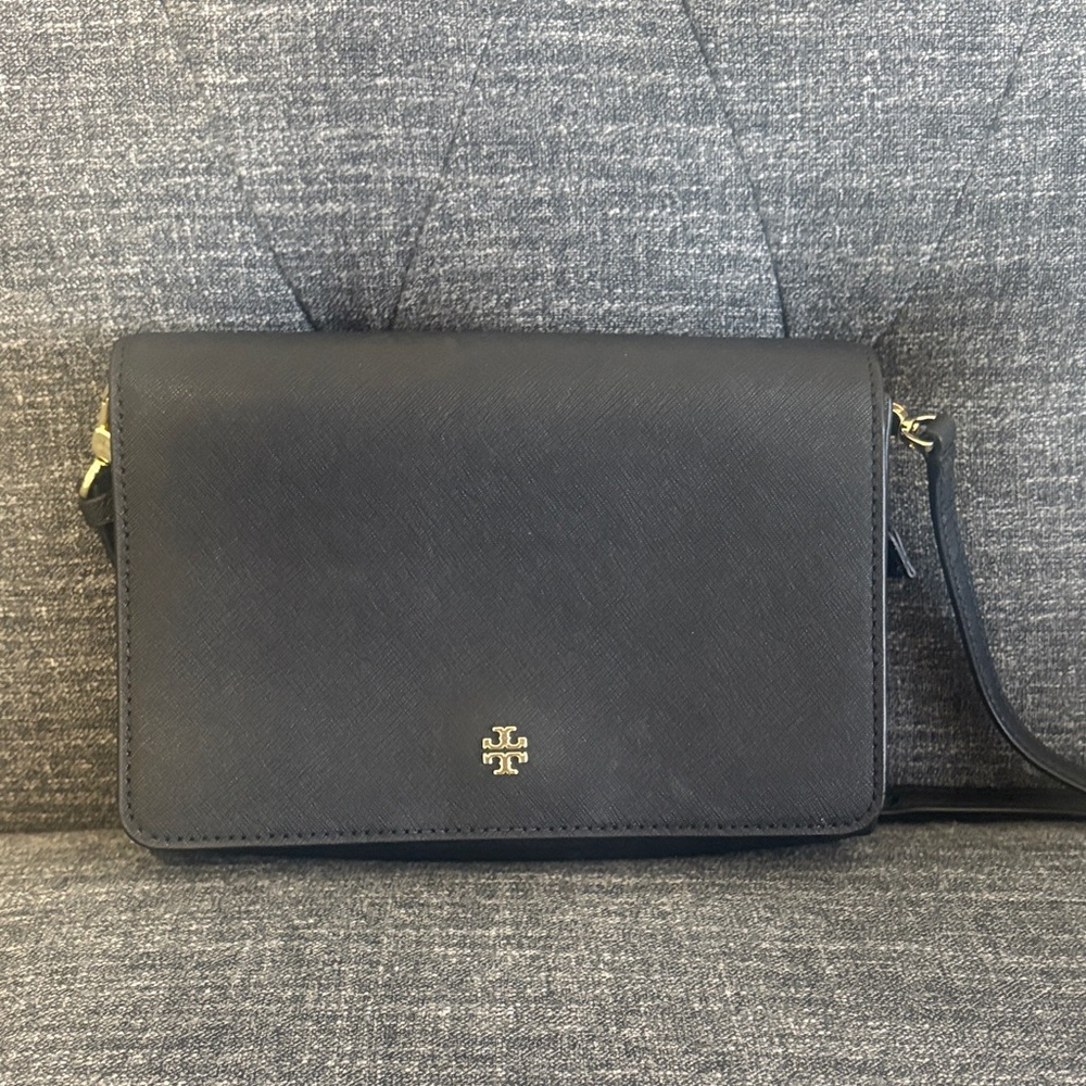 💕 Tory Burch Black Leather Crossbody Bag
